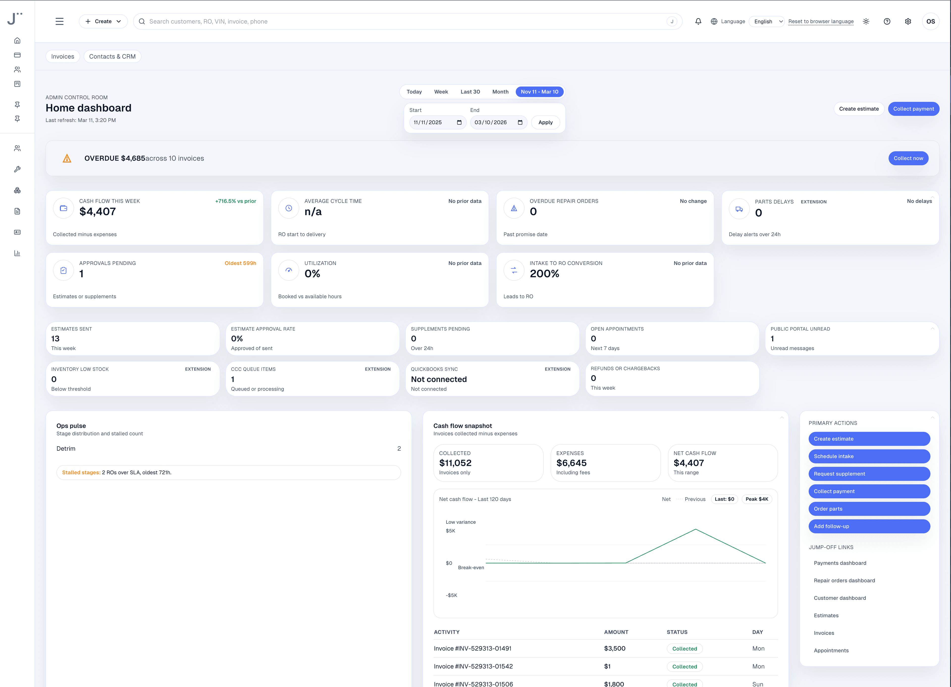 Jüulio™ dashboard for owner operators