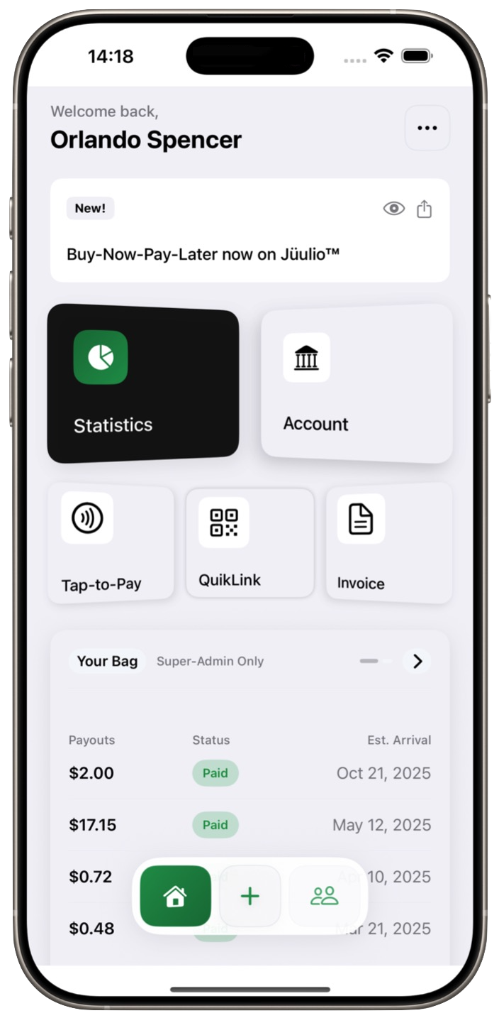 Screenshot of the Jüulio Go mobile application